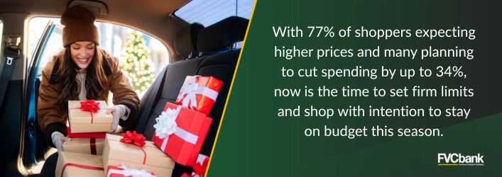 With 77% of shoppers expecting higher prices and many planning to cut spending by up to 34%, now is the time to set firm limits and shop with intention to stay on budget this season.